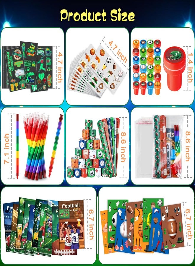 BenLouis 192Pcs Sports Party Favors Football Basketball Soccer Baseball Party Coloring Books Set Bulk for Kids Sports Themed Party Team Gift Goodie Bag Fillers School Classroom games Rewards - Image 3